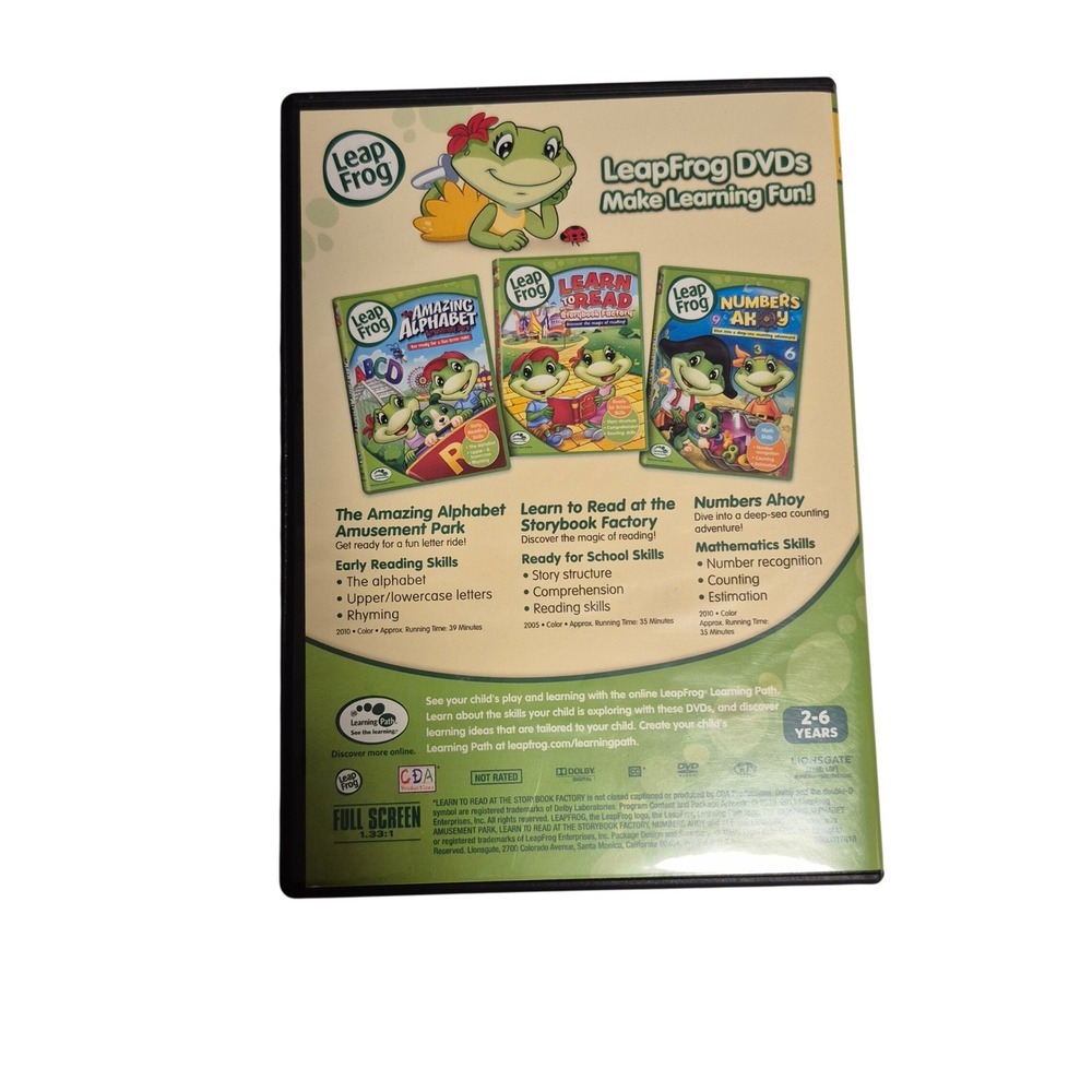 LeapFrog‎ 3 DVD Learning Collection ABC Numbers Learn to Read Complete Set - Picture 4 of 4